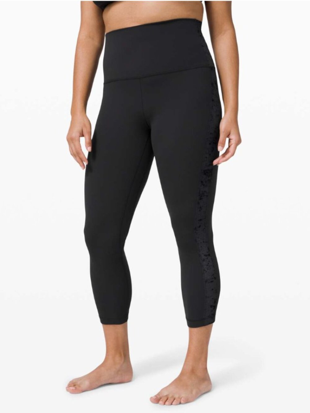 Lululemon Align Super High-Rise Crop Leggings *Crushed Velvet in Black - Size 4